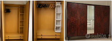 ARMADIO A 6 ANTE CON SPECCHIO CENTRALE