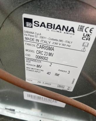 Ventilconvettore/fancoil Sabiana