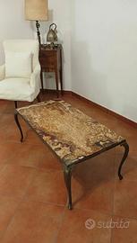 Tavolino neoclassico ottone e onice 
