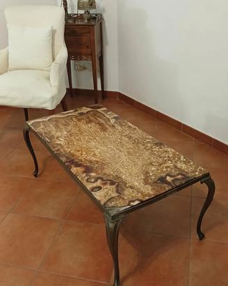 Tavolino neoclassico ottone e onice 