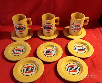 Boccali in porcellana e piattina Acqua Fiuggi '60