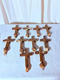 10 antiche croci via Crucis in legno dorato