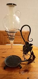 Decanter Vintage Dispenser  vetro e ferro battuto