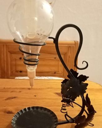 Decanter Vintage Dispenser  vetro e ferro battuto