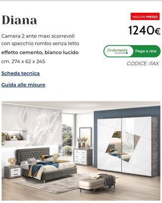 Camera Mondo Convenienza Diana bianco lucido