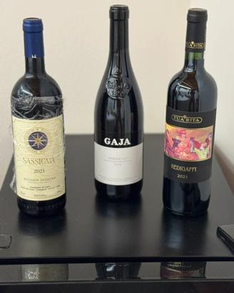 Vino SuperTuscan Sassicaia, Redigaffi, Gaja