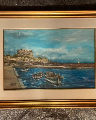 QUADRO di BOSA dipinto a mano con cornice