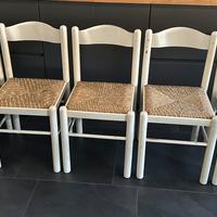 5 sedie legno bianche