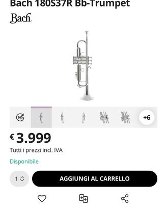 tromba Bb bach Stradivarius 37ML 180S