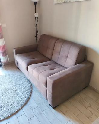 Divano Letto Beige/Marrone, una piazza e mezzo