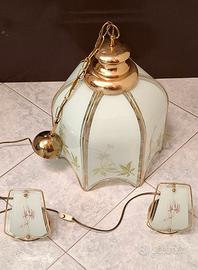 2 LUMI+LAMPADARIO IN VETRO. FUORIGROTTA.