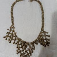 Antica collana o girocollo in alpaca fatto a mano 