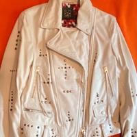 giacca biker in vera pelle