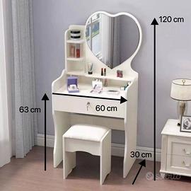 Postazione trucco console specchiera make up