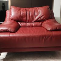 poltrona in pelle Bordeaux 