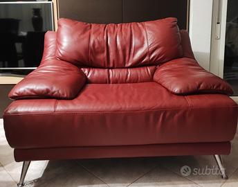 poltrona in pelle Bordeaux 