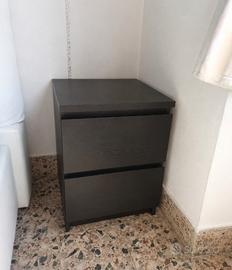 Comodini neri effetto legno – coppia