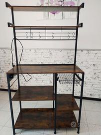 Scaffale cucina multiuso con presa elettrica 