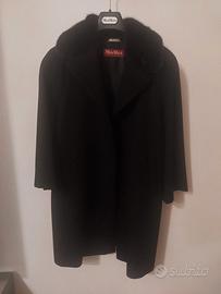 CAPPOTTO MAX MARA NERO PELLICCIA 100% AUTENTICO
