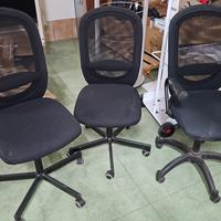 Set 3 sedie d’ufficio colore nero