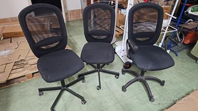 Set 3 sedie d’ufficio colore nero