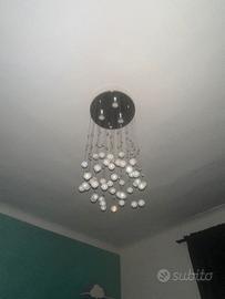 Lampadario grappoli di cristalli di vetro