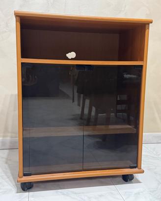 Mobile porta TV multimediale in legno con ruote