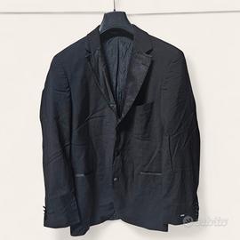 Giacca Smoking Nera Hugo Boss In Lana E Seta tg 50