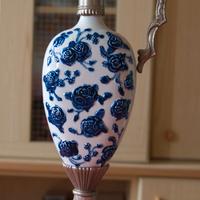 Brocca Decorativa In Ceramica E Metallo Con Motivi