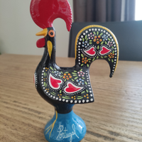 Gallo colorato in ceramica soprammobile
