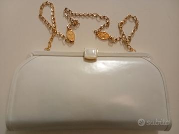Borsetta a pochette in pelle bianca 