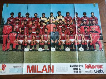 Poster Milan da un lato e Inter dall'altro 85/86