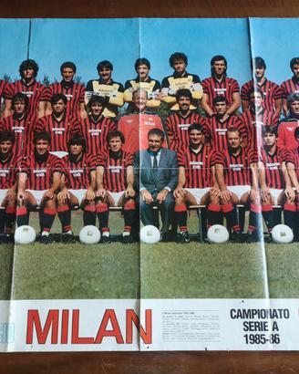 Poster Milan da un lato e Inter dall'altro 85/86