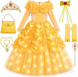 Abito da Principessa con LED (110,3-4 anni). NUOVO