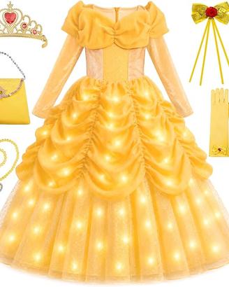 Abito da Principessa con LED (110,3-4 anni). NUOVO