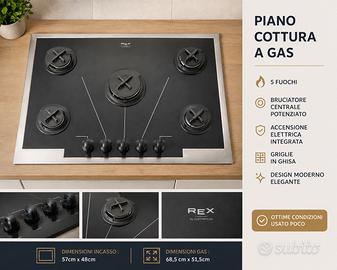 Piano cottura a gas 5 fuochi Rex Electrolux