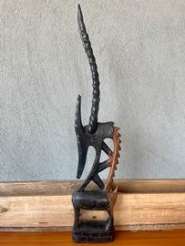 Grande scultura africana antilope Chi Wara Bamana