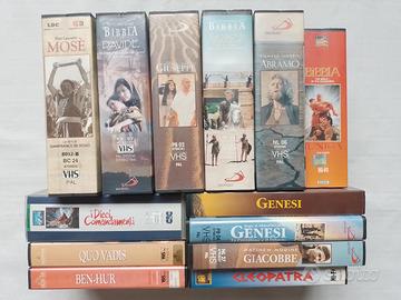 VHS films originali, titoli vari religiosi e stori