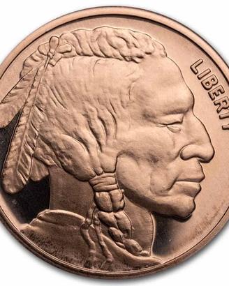 Indian Head Buffalo moneta 1 oncia Rame
