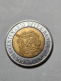 500 lire centenario della banca d'Italia 