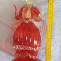 Statua di murano in vetro rosso soffiato