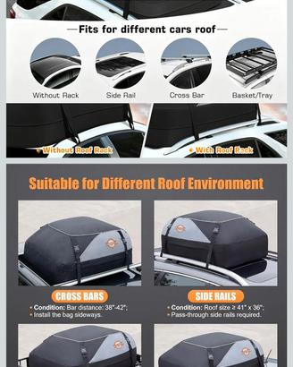 borsa box tetto auto universale 425litri