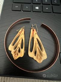 bracciale rigido in madreperla +orechini in cochig