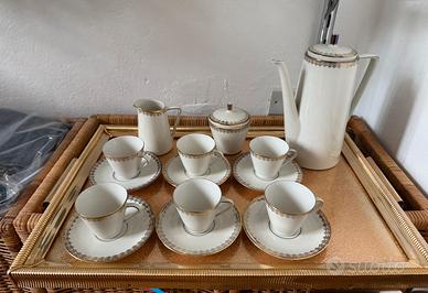 Servizio caffe’ vitange decorazione oro ‘20