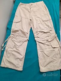 pantaloni cargo beige donna taglia s