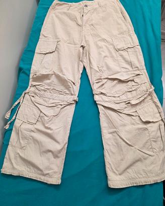 pantaloni cargo beige donna taglia s