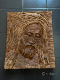 Quadro in legno intagliato Gesu’
