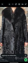 pelliccia con colllo in volpe nera