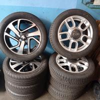 4 gomme+cerchio Fiat 500 e Peugeot 107