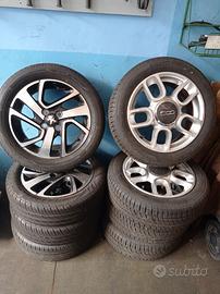 4 gomme+cerchio Fiat 500 e Peugeot 107